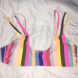 Striped multicolored 2 piece bathing suit